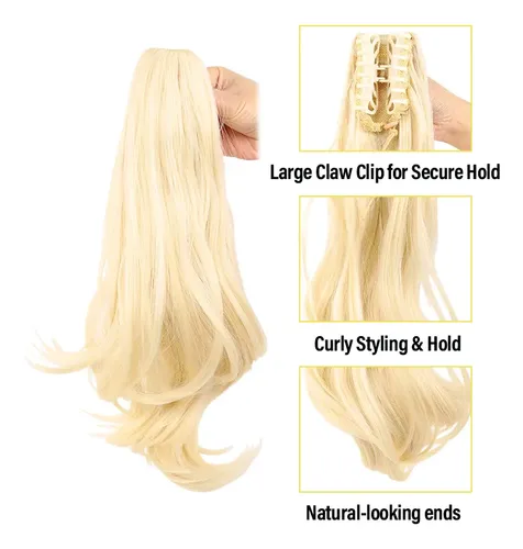 Coleta Postiza Cabello Ondulado Extensiones Pelo Largo Mujer