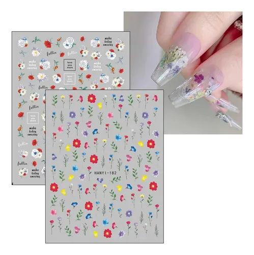Jmeowio Pegatinas Para Uñas Primavera Floral 9 Hojas