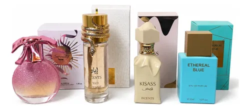 Set De 4 Perfumes Arabes Mujer 30ml Fragancias Dulces Mini Premium