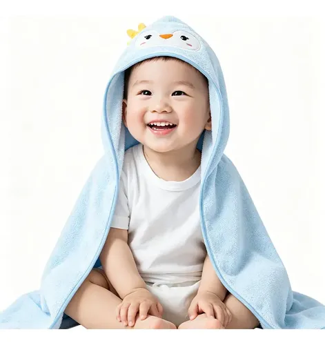 Toalla De Baño Con Gorro Para Recién Nacido