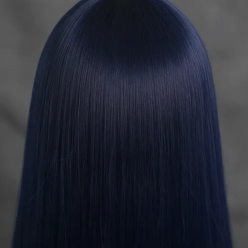 Peluca Lace Front Adiolacba Premium Símil Natural 70 Cm Tamaño De La Base Regulable Tono Azul Oscuro