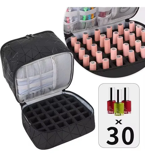 Bolso Para Manicura Estuche Organizador De 30 Esmaltes