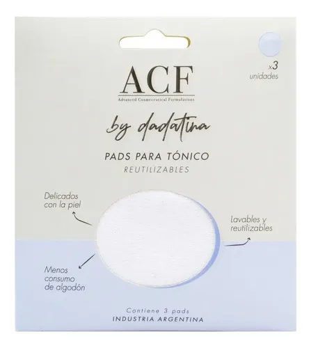 Acf Dadatina Pads Reutilizables Tónico Limpieza Facial 3 Uds Momento de aplicación Día/Noche Tipo de piel Todo tipo