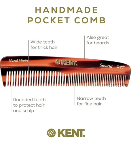 Peine De Bolsillo Kent R7t Para Barba Y Cabello