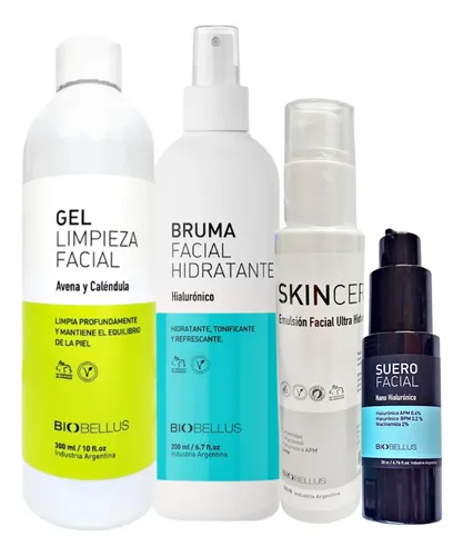 Kit Facial Skincare Biobellus 4 Prod Gel Avena Calendula