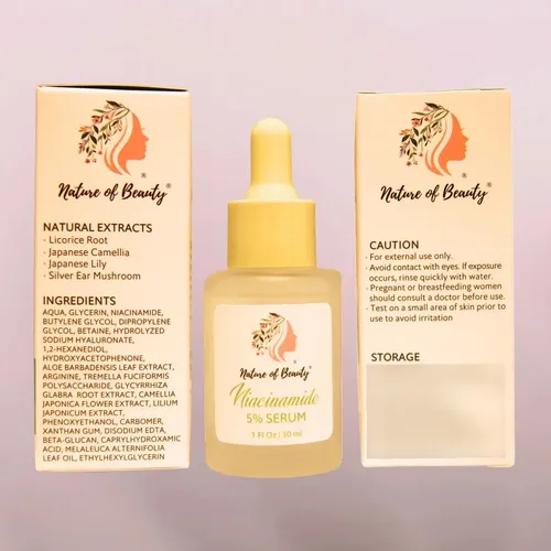 Sérum De Niacinamida Nature Of Beauty, 5%, 1 Onza, Para Cuid Grasa Día/noche