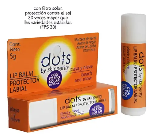 Dots Protector Labial Playa Y Nieve Con Filtro Solar 5 Gr