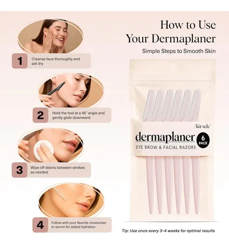 Kit 6 Cuchillas Dermaplane Facial Exfoliante Rosa