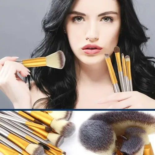 Set 24 Brochas Maquillaje Premium Naturales Y Sintéticas