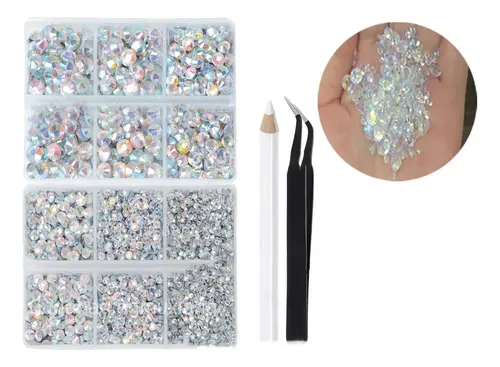 Kit De Bisuteria Cristal Pedreria Para Ropa Uñas C .