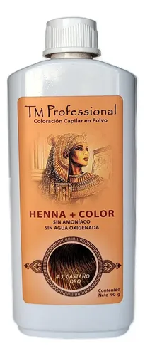 Henna + Color Tm Professional Tintura Capilar En Polvo X90gr Tono 4.3 Castaño Oro