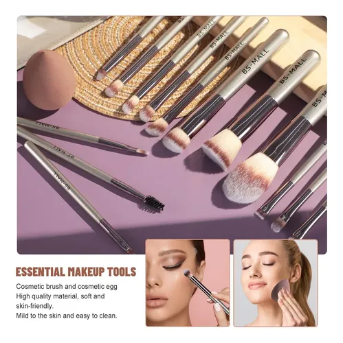Juego De 14 Brochas De Maquillaje De Viaje Con Estuche
