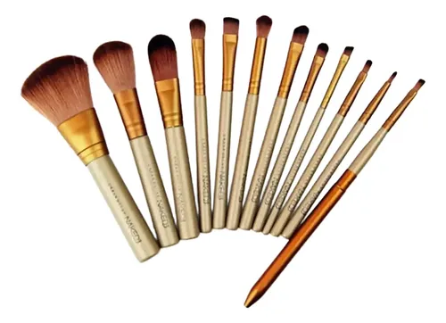 Set 12 Brochas De Maquillaje 1a Marca Con Estuche Metal