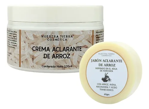 Kit Aclarante Rostro/axilas/entrepiernas Jabon Y Crema Arroz
