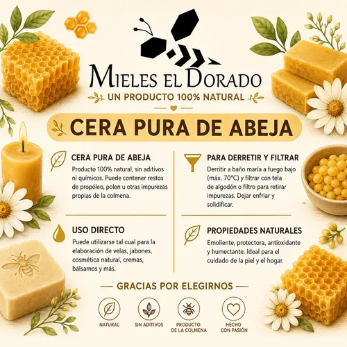 Cera De Abeja Pura 100% 1 Kg -operculo Materia Prima Natural