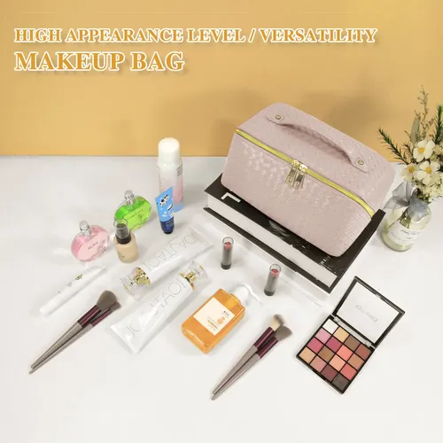 Bolsa Pu Trenzada Impermeable Multifunción Cosméticos Aseo
