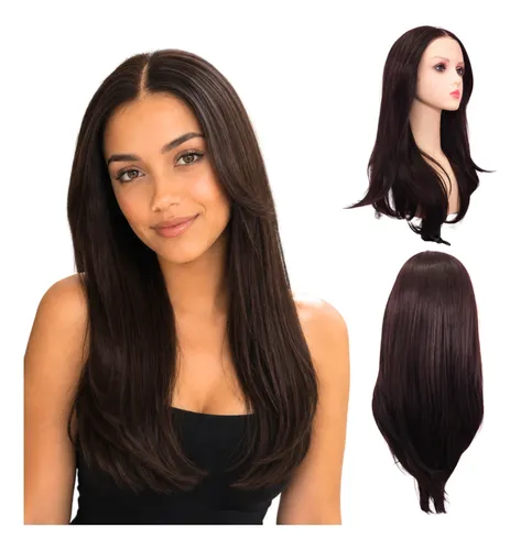 Peluca Lace Frontal Fibra Organica Simil Natural Oncologica