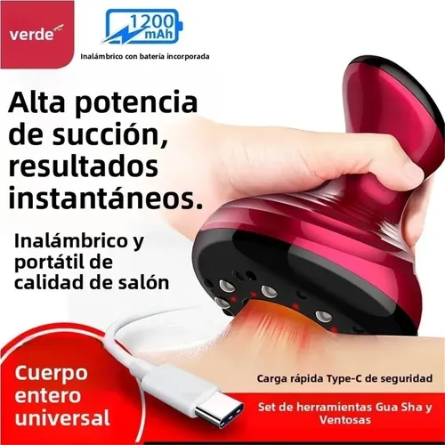 Masajeador De Succión Eléctrico Gua Sha Calor Recargable A