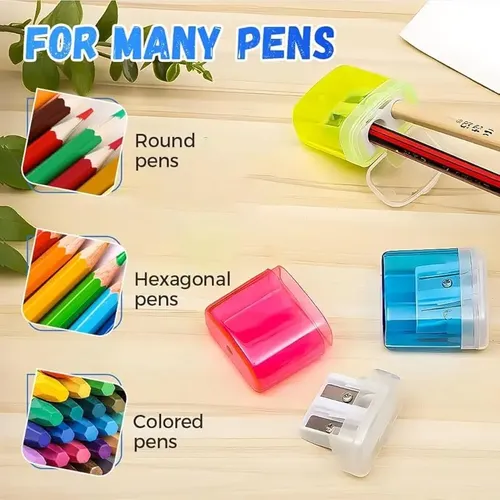 Sacapuntas Portátil For Niños Con Tapa, Mini Pencil Sha