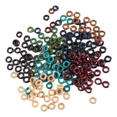 100 Anillos Madera 13mm, Accesorios Para Trenzar Cabello