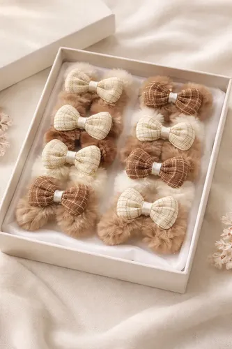 Pack X 10 Colitas Peluche Moño Para Nenas Colores Surtidos