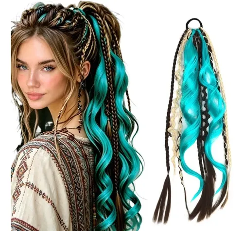 Trenza Dreadlock De Cola De Caballo Elástica Colorida Para