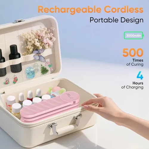 Lámpara Uv Recargable 34 Leds Rosa Para Resina Y Joyas