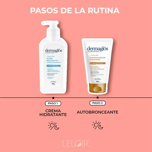 Dermaglós Combo Crema Gel Autobronceante + Ultra Hidratación