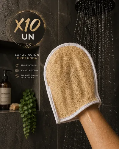 Guante Exfoliante Pack 10 Un Manopla Vegetal Grande