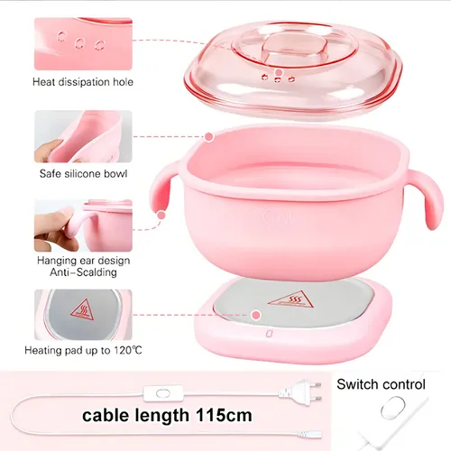 Calentador de cera eléctrico fácil de usar Rosa