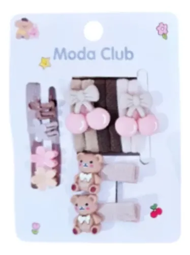 Set De Colitas + Hebillas + Mini Broches Infantiles