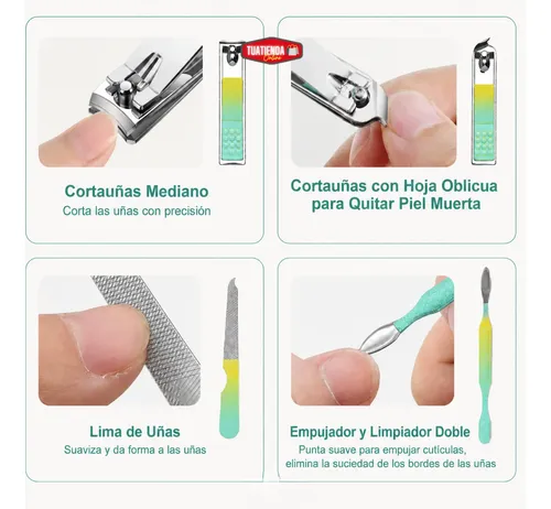 Set De Manicura Pedicura Estuche De 7 Piezas Alicate Tijera
