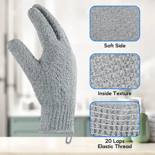 Guantes Exfoliantes Grandes Para Ducha Spa Y Masaje 8 Piezas
