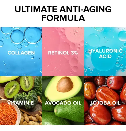Crema Hidratante Facial De Colgeno Con Retinol Y Cido Hialur