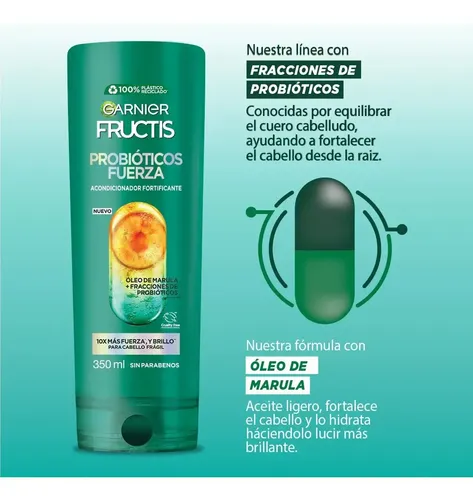 Acondicionador Garnier Fructis Probióticos Fuerza 650 ml