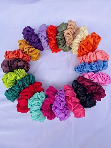 Scrunchies Saten -pack X 80 Unidades- Scrunchies Pack Mayori