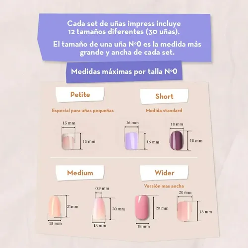 Uñas Postizas Bliss | Impress Color Press-on Nails Adhesivas Color Rosa Point Pink