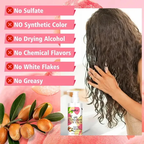 Crema De Peinado Para Mujer, Antiencrespamiento Y Brillo 3 E