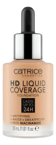 Base líquida de cobertura líquida Catrice HD, tono beige nude 032, 30 ml