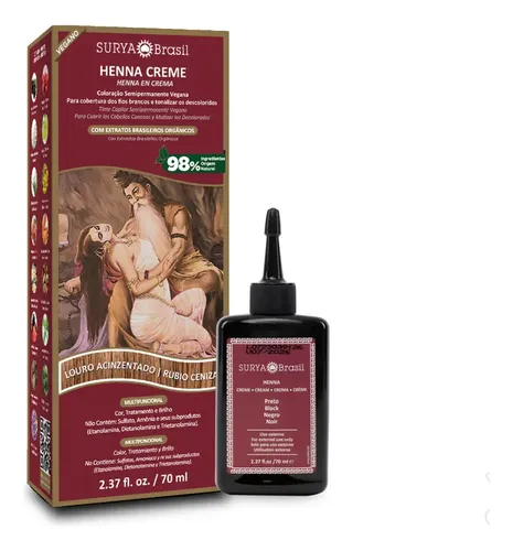 Tintura Surya Brasil Henna Crema Ash Blonde Sin Amoníaco Vegan Cabello