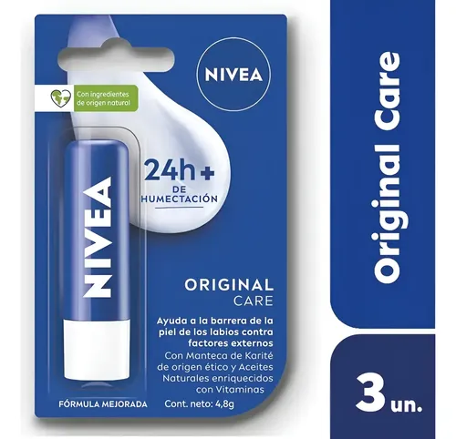 Protector Labial Humectante Nivea 4,8g X3 Un