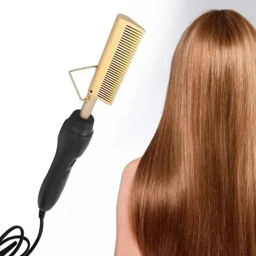 Plancha De Pelo Con Peineta Caliente Y Barra Eléctrica