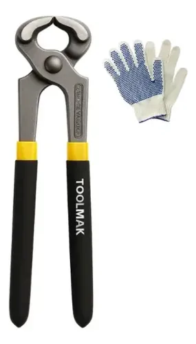 Tenaza Armador Profesional 8 Pulgadas Toolmak Cromo Antideslizante + Guantes