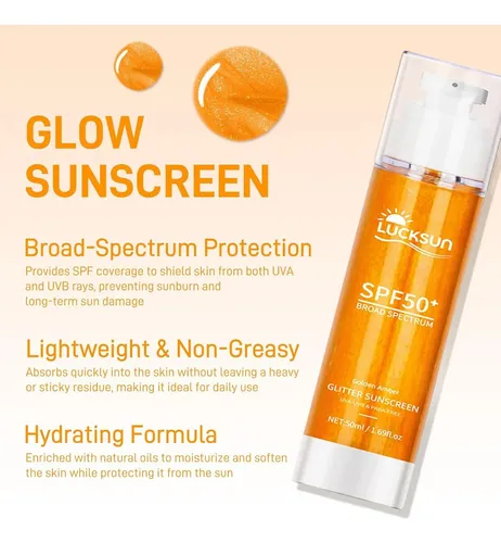 Protector Solar En Aceite Corporal Spf 50 Con Brillo