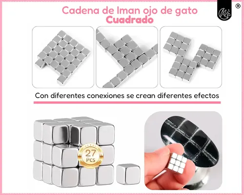 Kit Uñas Esmalte Gel Semipermanente Ojo De Gato Iman Cat Eye