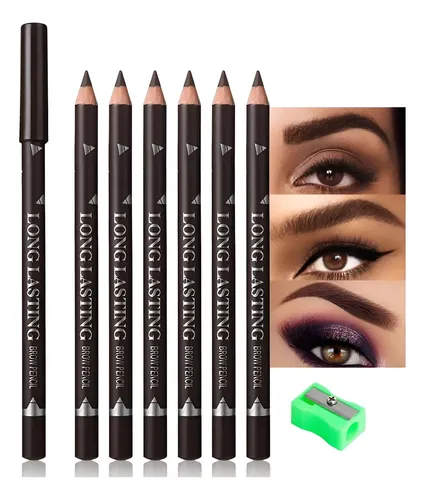 6 Lápices De Cejas Y Delineador De Ojos Marrón