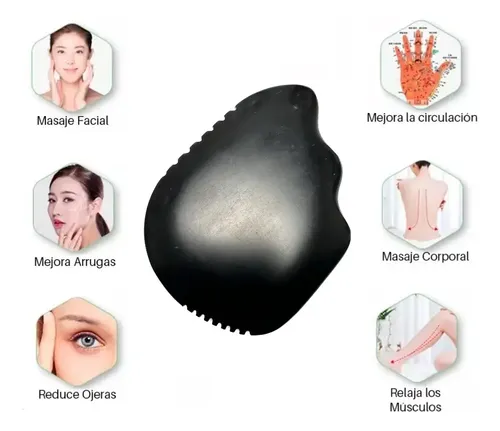 Guasha Masajeador Piedra Cristal Jade Terapia Facial X 25u