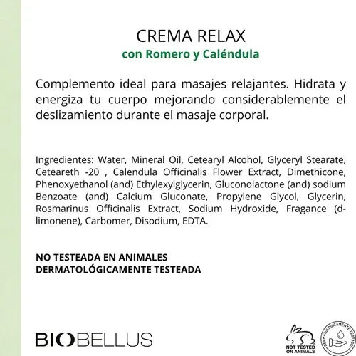 Crema Base Para Masajes Musculares Relax Biobellus 1 Kg