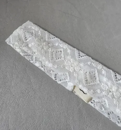 Vincha de Tela con Encaje Elastizado para el Pelo Natural
