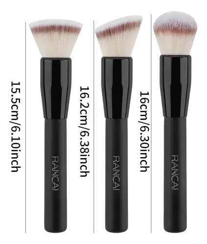 Set 3 Brochas Kabuki Para Base Contorno Corrector